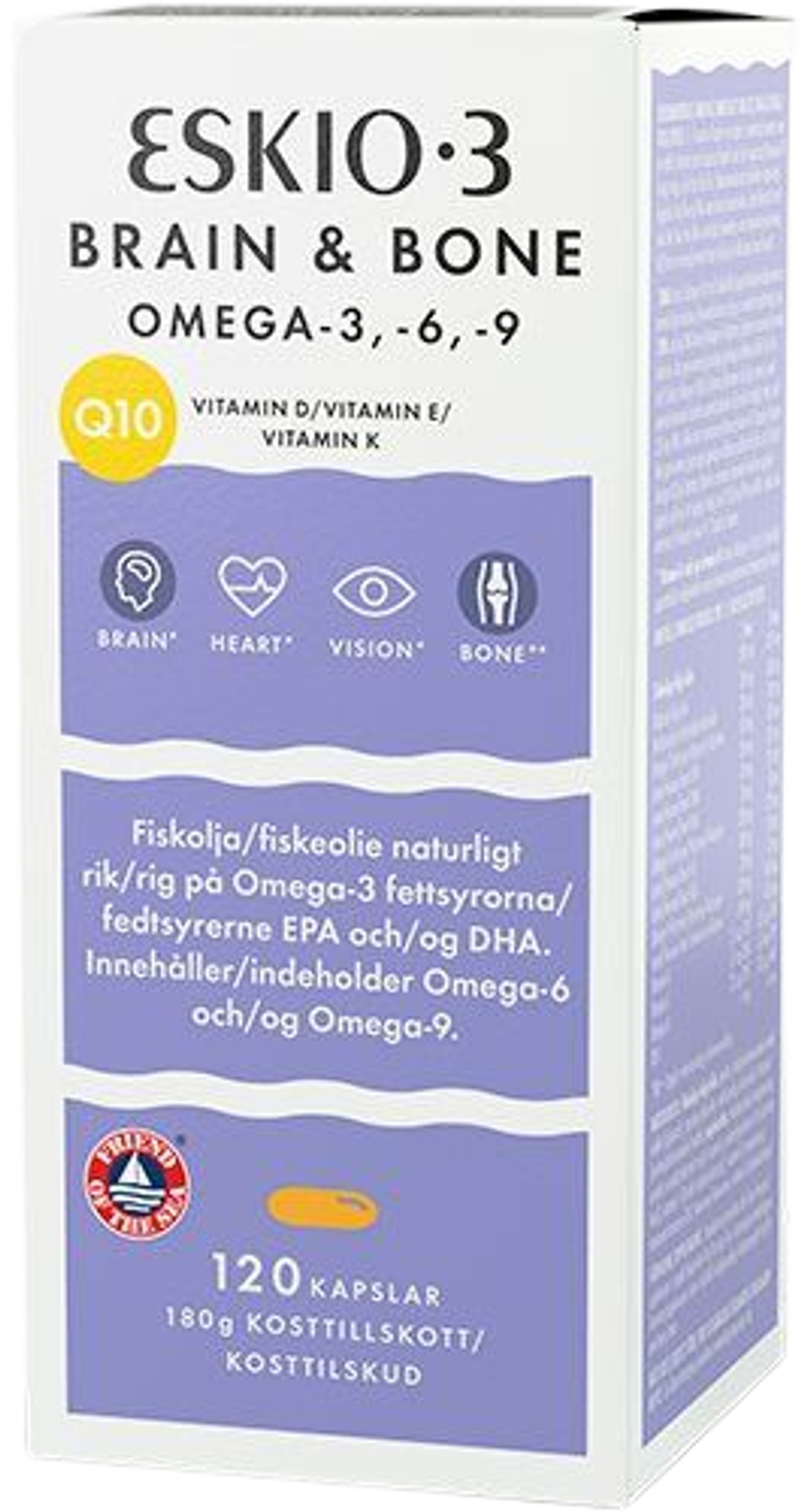 Tilbud på Eskio-3 Brain & Bone Omega 3, 6, 9 (Eskio3) fra Helsam til 223,95 kr.