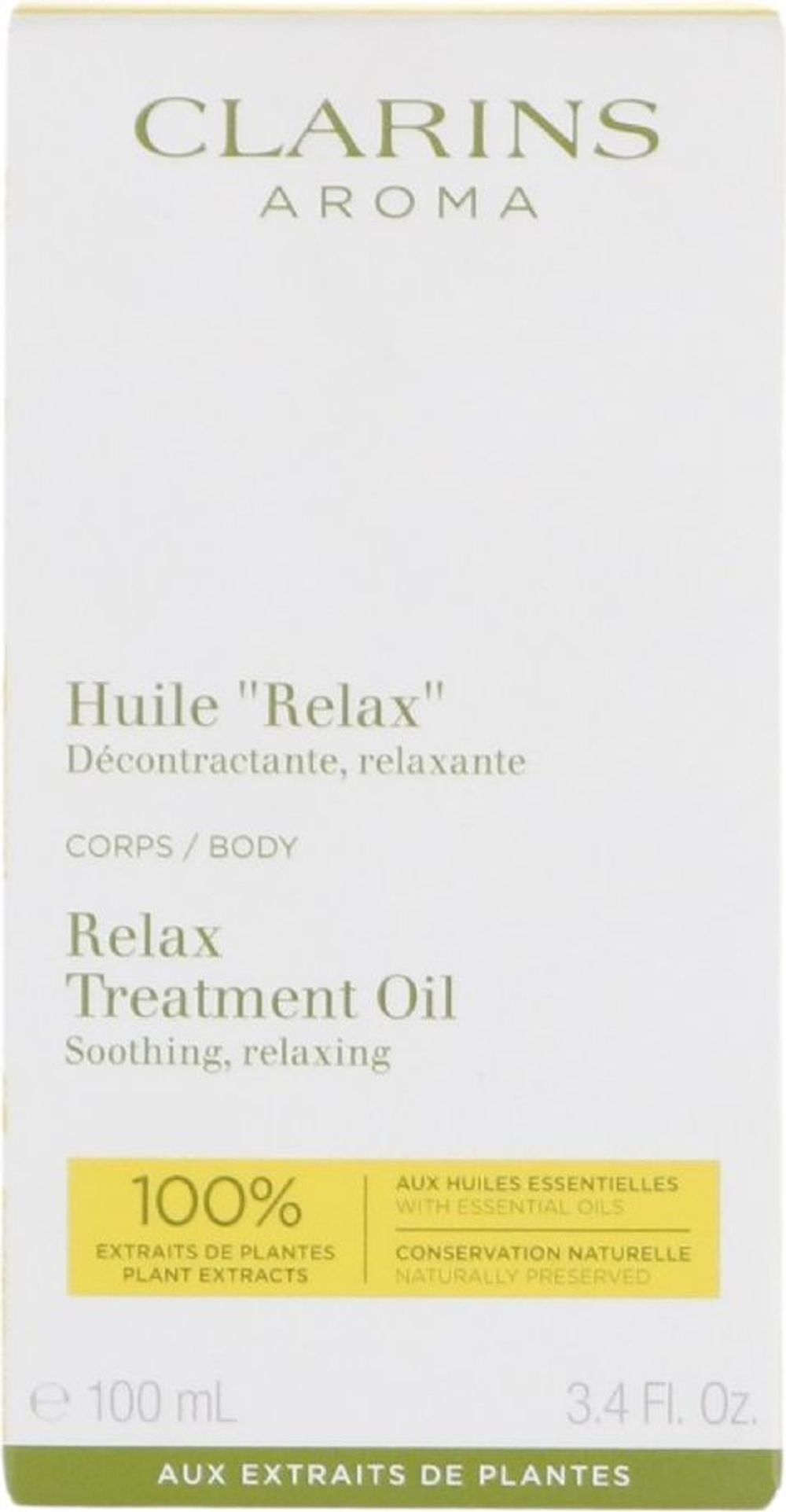 Tilbud på Clarins- Huile Relax -  Body Treatment Olie 100 ml fra ComputerSalg til 241,28 kr.