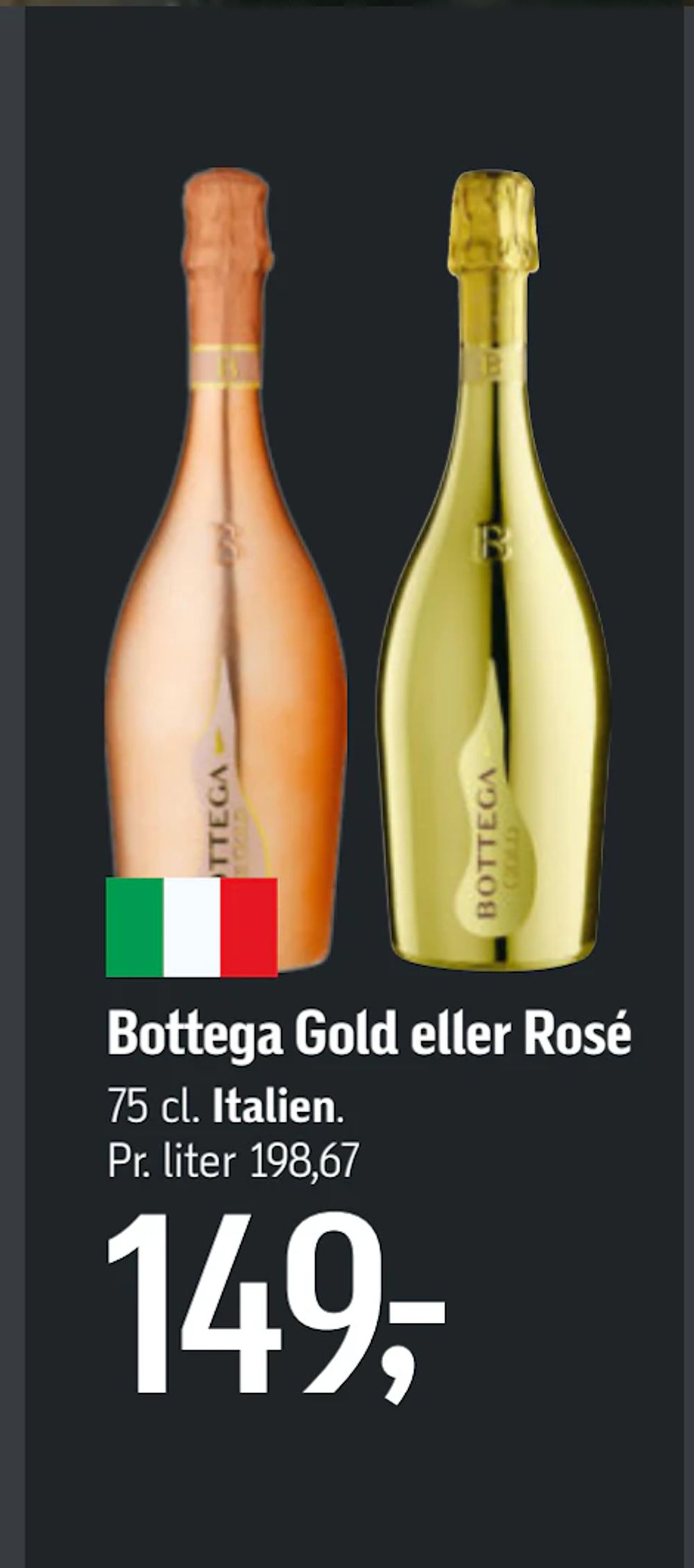 Tilbud på Bottega Gold eller Rosé fra føtex til 149 kr.
