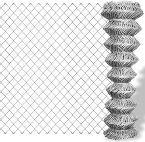 vidaXL Kjedegjerde galvanisert stål 25x1 m sølv