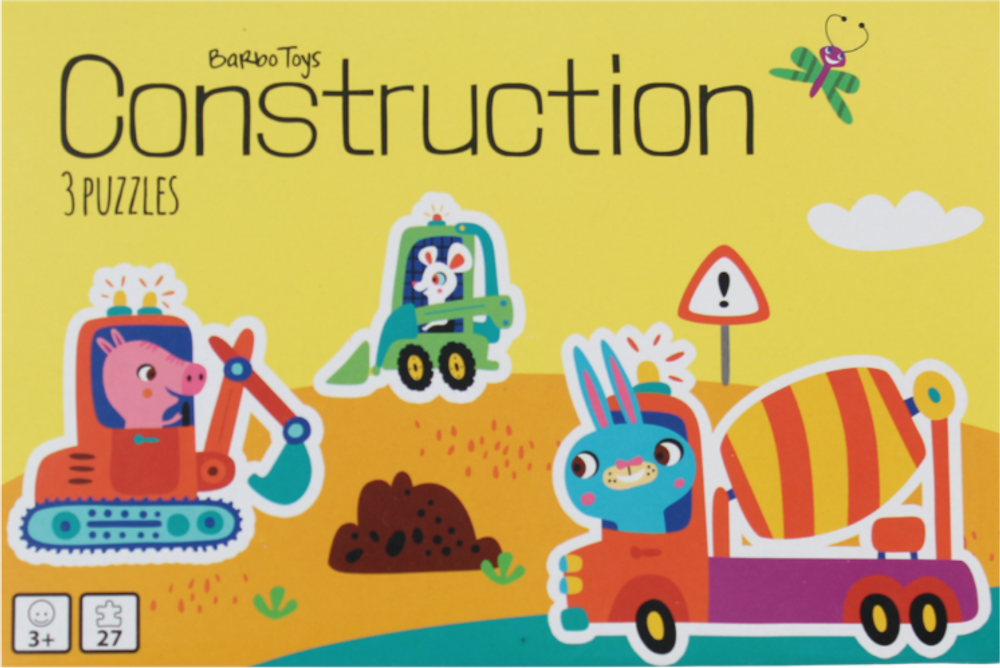 Tilbud på Little Bright Ones - 3 Puslespil - Construction (Barbo Toys) fra Basic & More til 37 kr.