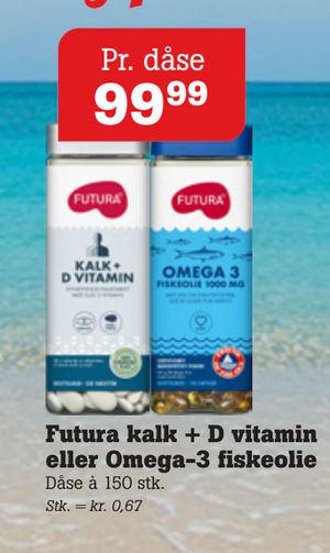 Futura kalk + D vitamin eller Omega-3 fiskeolie
