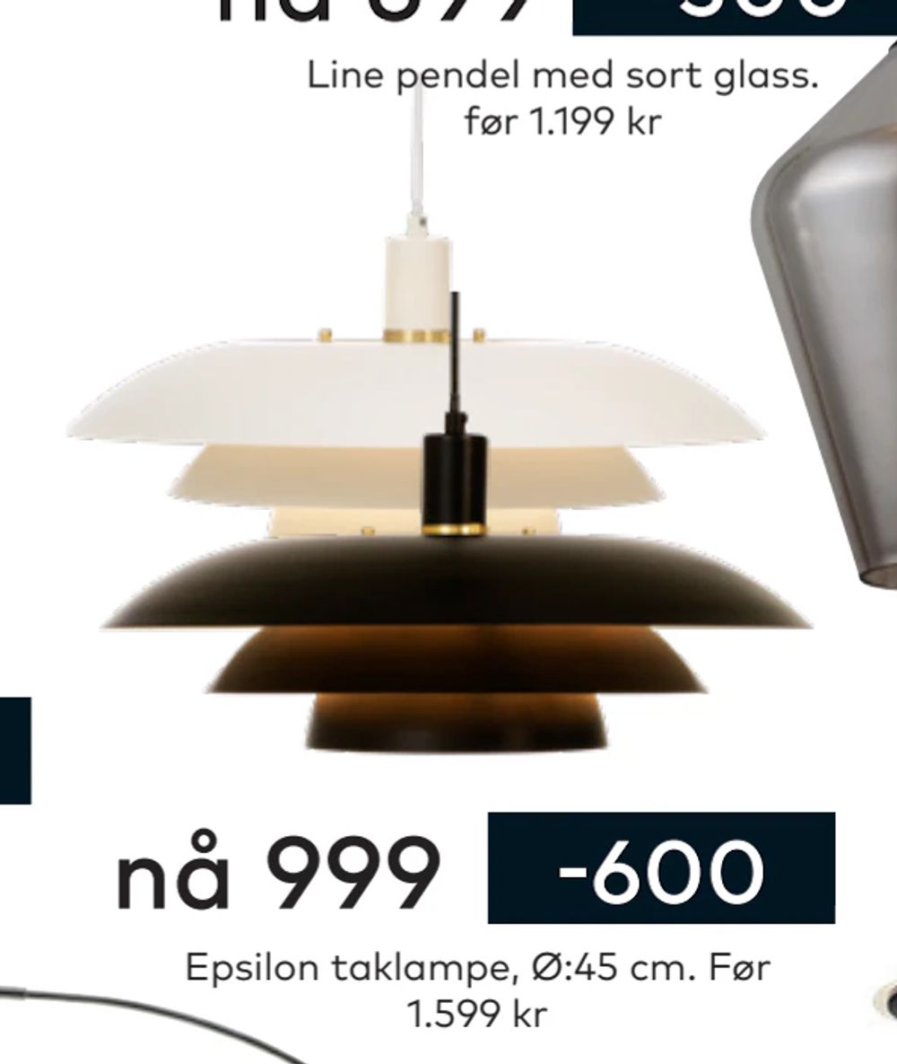 Tilbud på Epsilon taklampe, Ø:45 cm. fra Skeidar til 999 kr