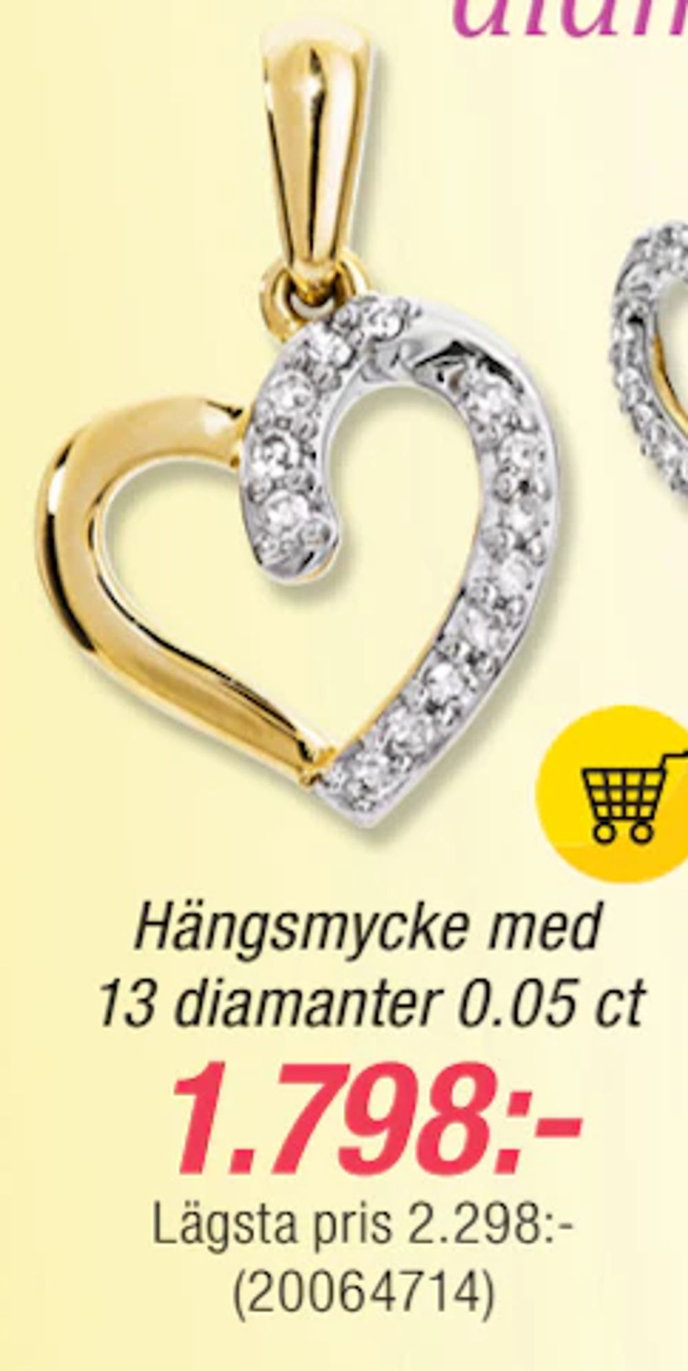 Erbjudanden på Hängsmycke med 13 diamanter 0.05 ct från Guldfynd för 1 798 kr