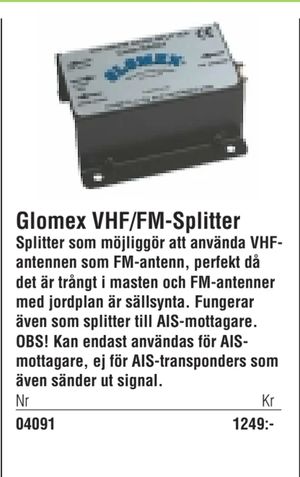 Glomex VHF/FM-Splitter