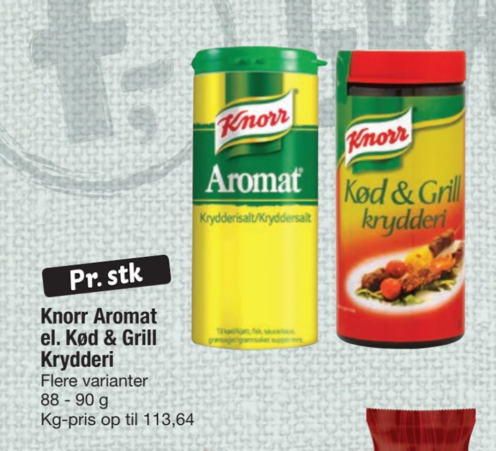 Tilbud på Knorr Aromat el. Kød & Grill Krydderi fra fakta Tyskland til 10 kr.