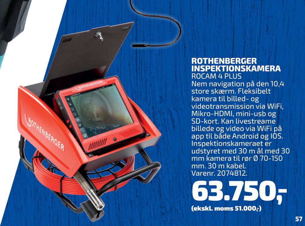 Tilbud på ROTHENBERGER INSPEKTIONSKAMERA fra Davidsen til 63.750 kr.