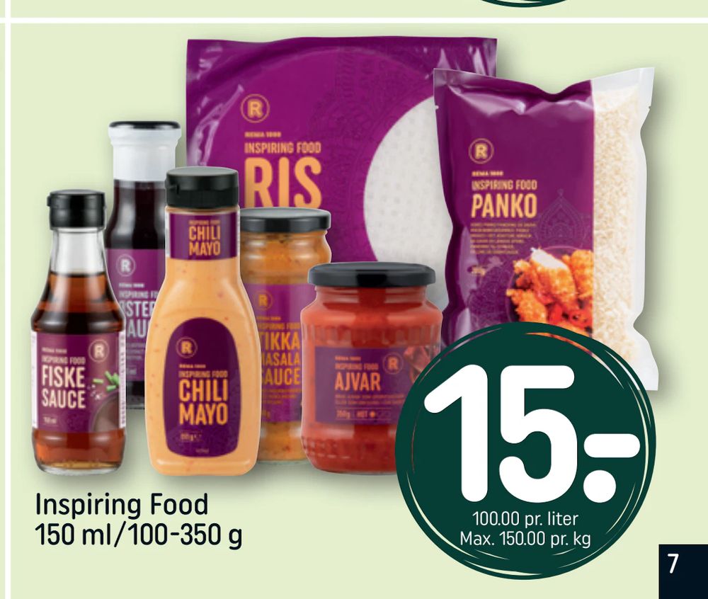 Tilbud på Inspiring Food 150 ml/100-350 g fra REMA 1000 til 15 kr.