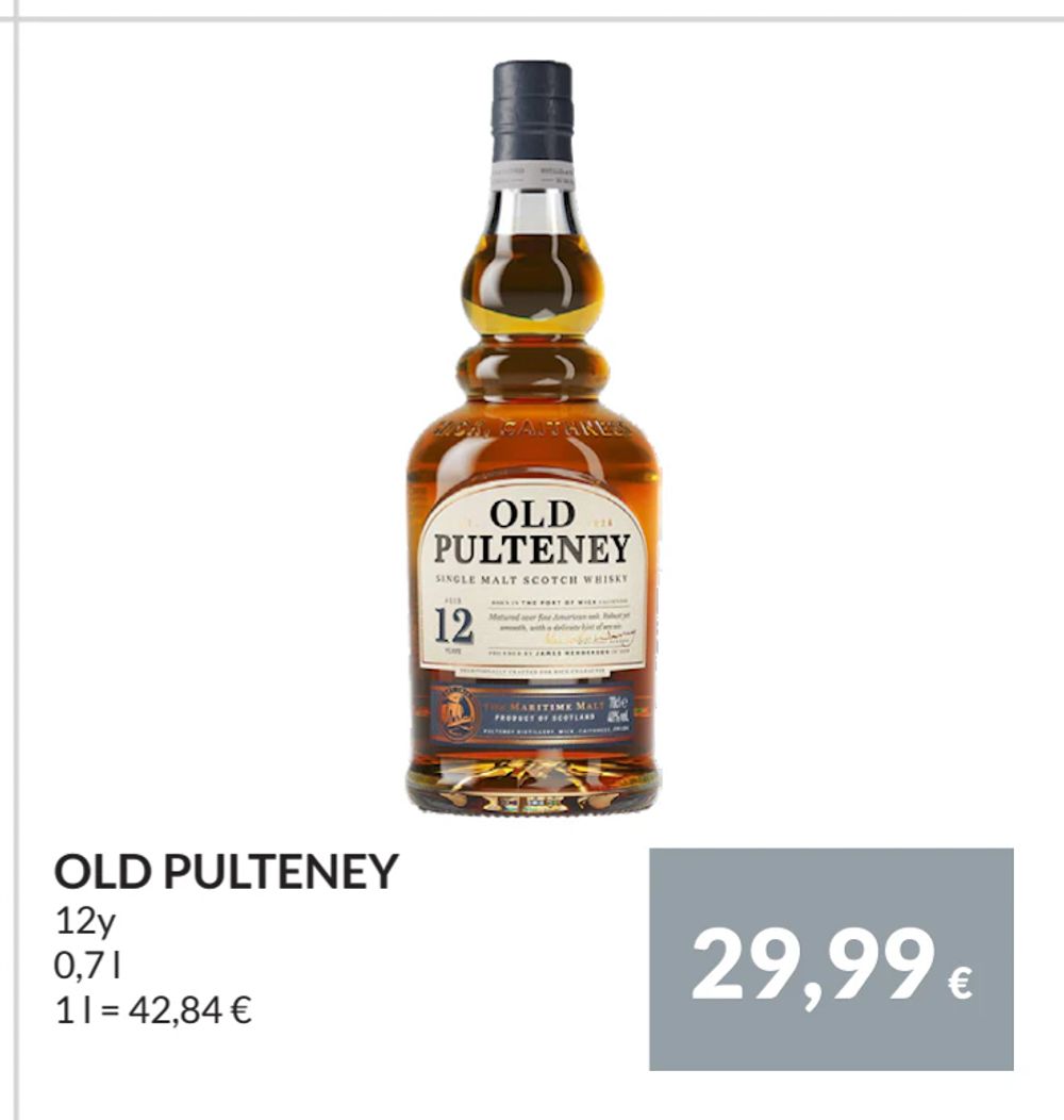 Erbjudanden på OLD PULTENEY från Nielsen Scan-Shop för 29,99 €