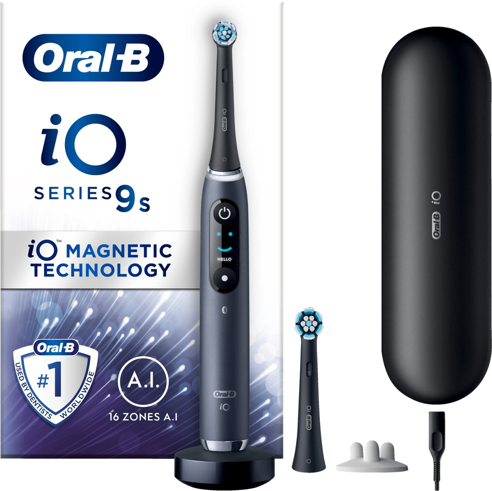 Tilbud på Oral-B iO 9s elektrisk tandbørste 387071 (sort onyx) fra Elgiganten til 1.699 kr.