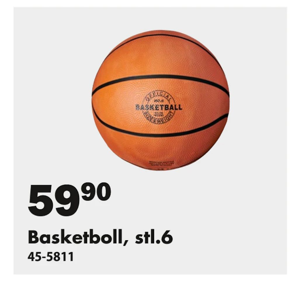 Erbjudanden på Basketboll, stl.6 från Biltema för 59,90 kr