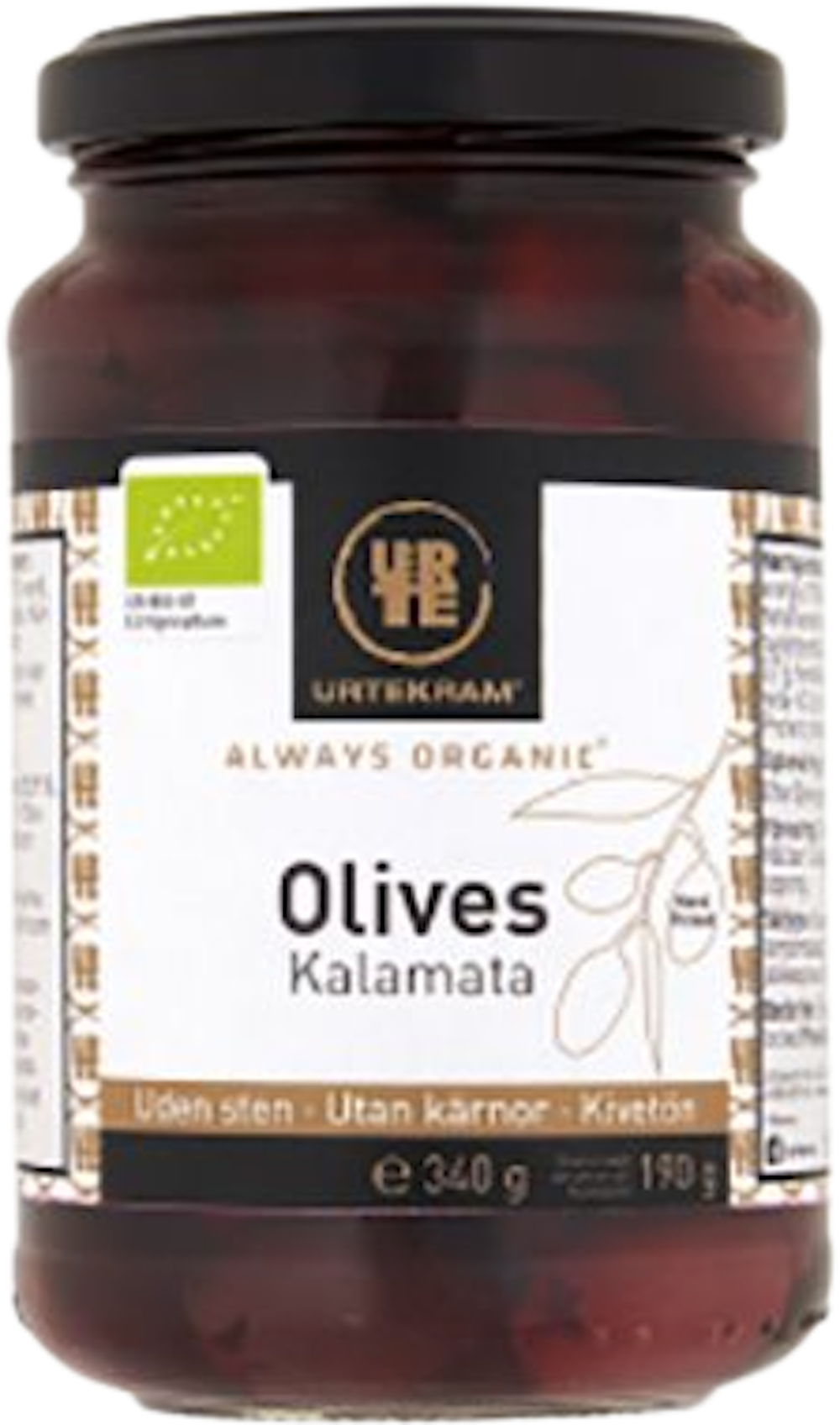 Tilbud på Olives kalamata u. sten Øko (Urtekram) fra Helsam til 38,95 kr.