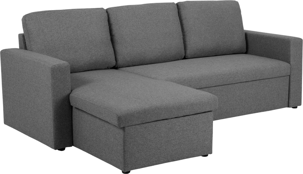 Tilbud på Lucas Sovesofa M. Chaiselong, Mørkegrå (Vendbar) 83 Cm 222 Cm fra My Home Møbler til 3.899 kr.