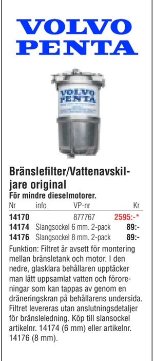 Bränslefilter/Vattenavskiljare original