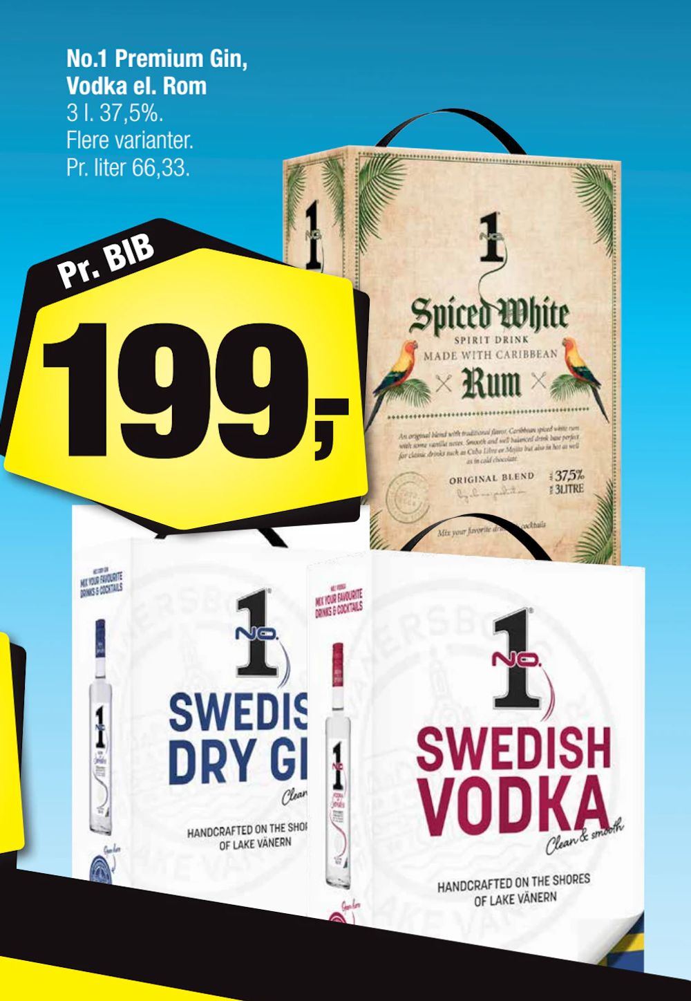 Tilbud på No.1 Premium Gin, Vodka el. Rom fra Calle til 199 kr.