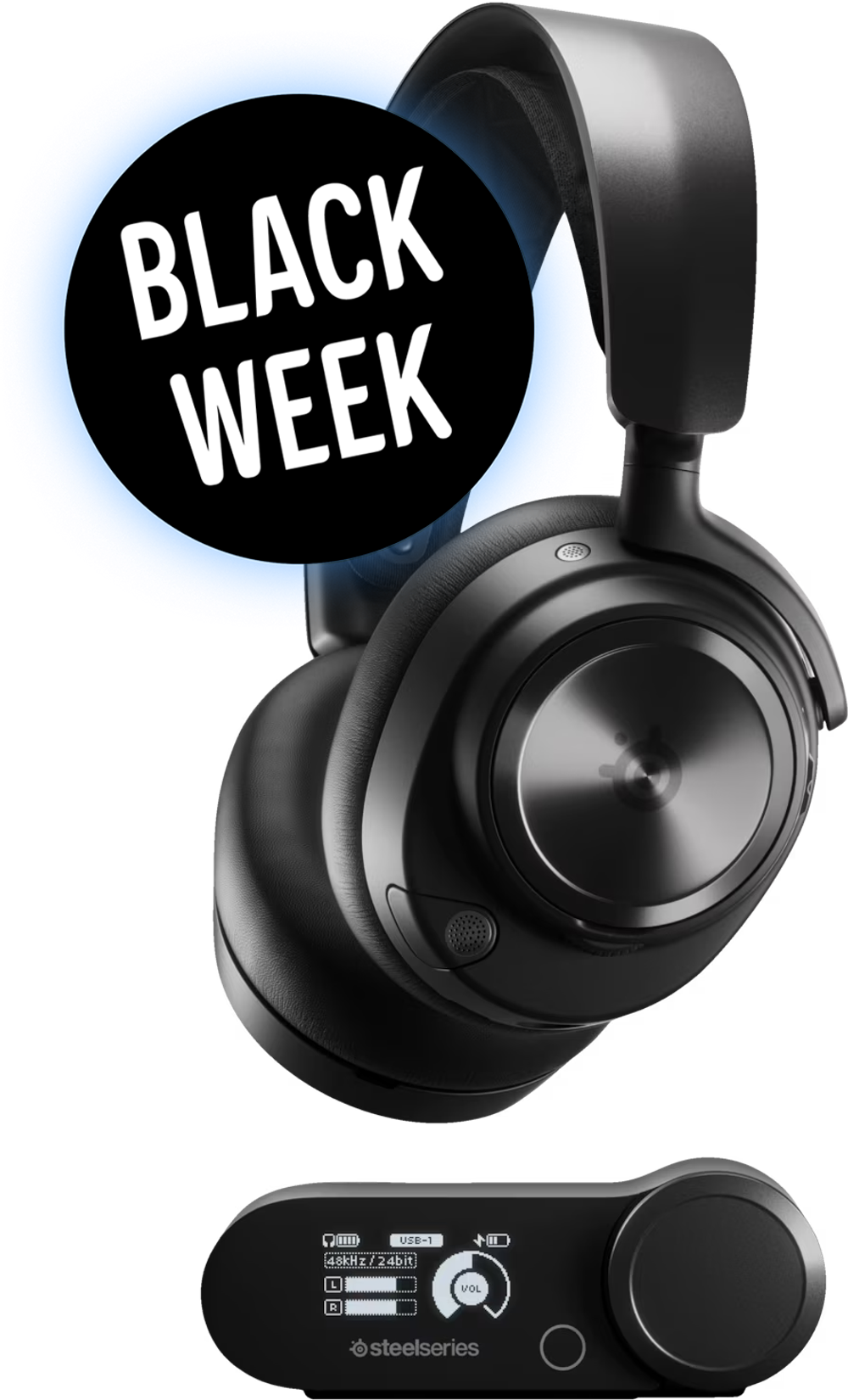 Tilbud på SteelSeries Arctis Nova Pro trådløst gaming headset (til PC) fra Elgiganten til 1.899 kr.