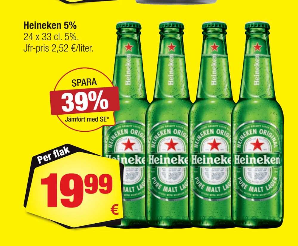 Erbjudanden på Heineken 5% från Calle för 19,99 €