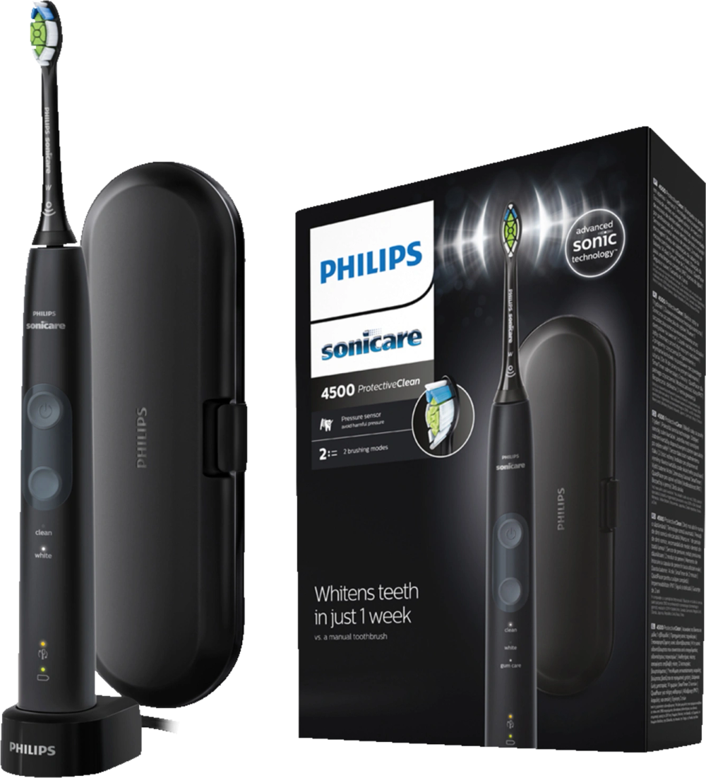 Tilbud på Philips Sonicare ProtectiveClean 4500 elektrisk tandbørste HX683053 fra Elgiganten til 499 kr.