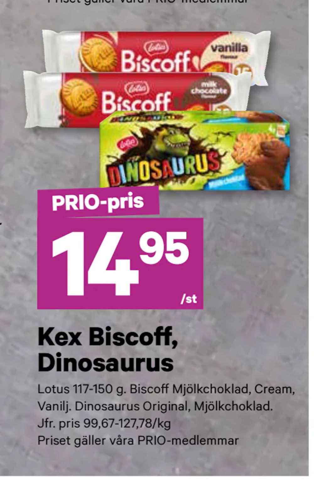 Erbjudanden på Kex Biscoff, Dinosaurus från City Gross för 14,95 kr