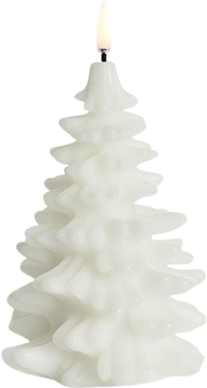 LED candle Christmas tree, NW, Smooth, 10x15 cm Nordic white (Uyuni lighting)