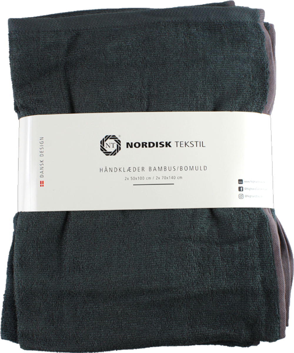 Tilbud på Bambus Håndklæde Sæt i Grå (4 stk.) (Nordisk Tekstil) fra Basic & More til 132 kr.