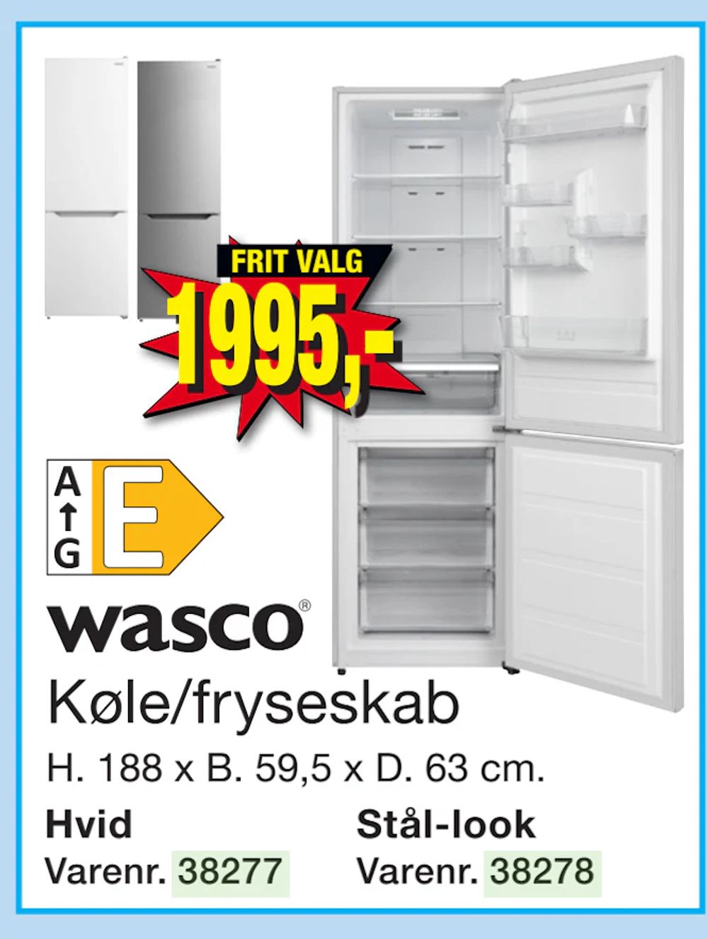 Tilbud på Køle/fryseskab fra Harald Nyborg til 1.995 kr.