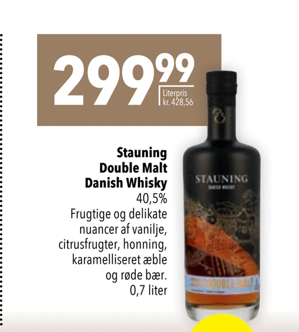 Tilbud på Stauning Double Malt Danish Whisky fra CITTI til 299,99 kr.