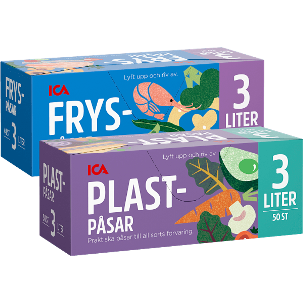 Erbjudanden på Frys-, Plastpåsar från ICA Nära för 25 kr