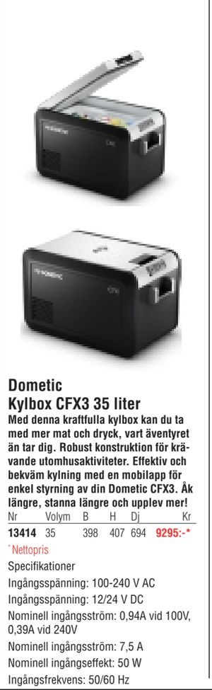 Dometic Kylbox CFX3 35 liter