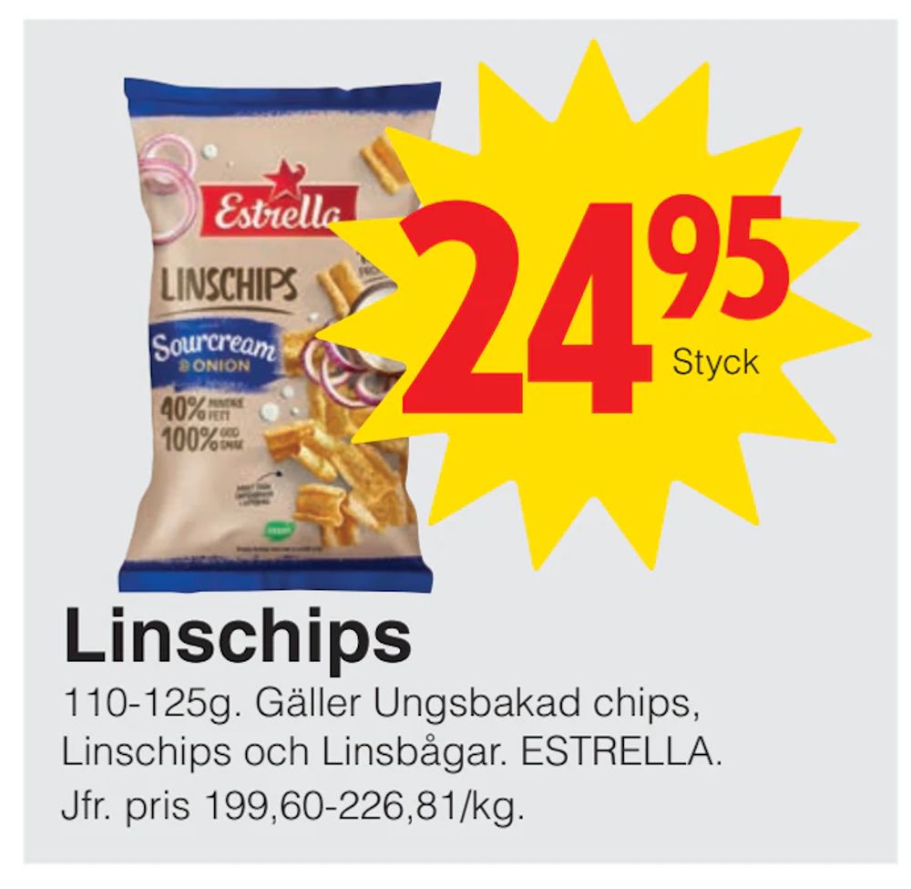 Erbjudanden på Linschips från Matöppet för 24,95 kr