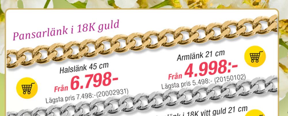 Erbjudanden på Pansarlänk i 18K guld från Guldfynd för 4 998 kr