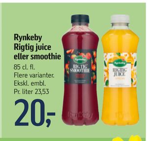 Rynkeby Rigtig juice eller smoothie