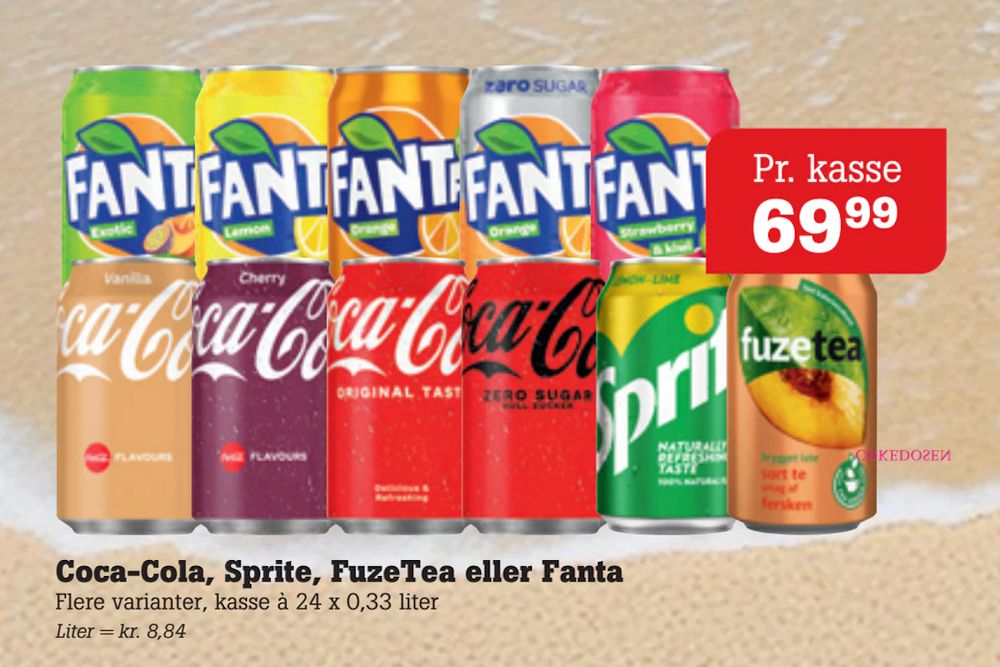 Tilbud på Coca-Cola, Sprite, FuzeTea eller Fanta fra Poetzsch Padborg til 69,99 kr.