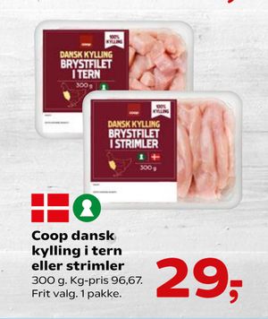 Coop dansk kylling i tern eller strimler