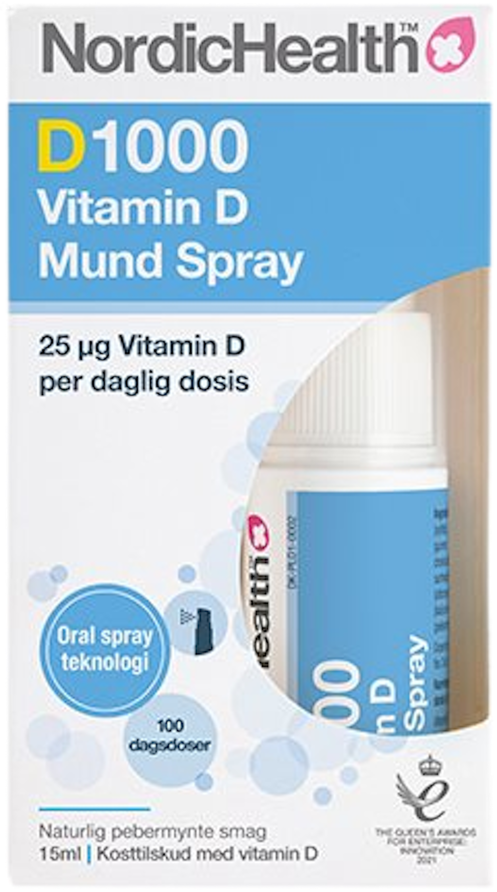 Tilbud på D1000 Vitamin D Mund Spray (NordicHealth) fra Helsam til 103,95 kr.