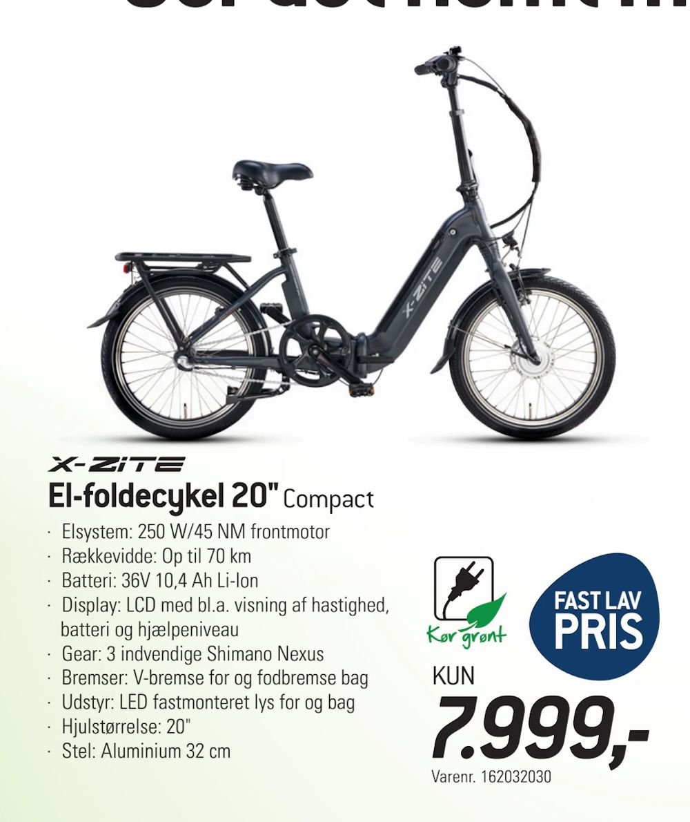 Tilbud på El-foldecykel 20" fra thansen til 7.999 kr.