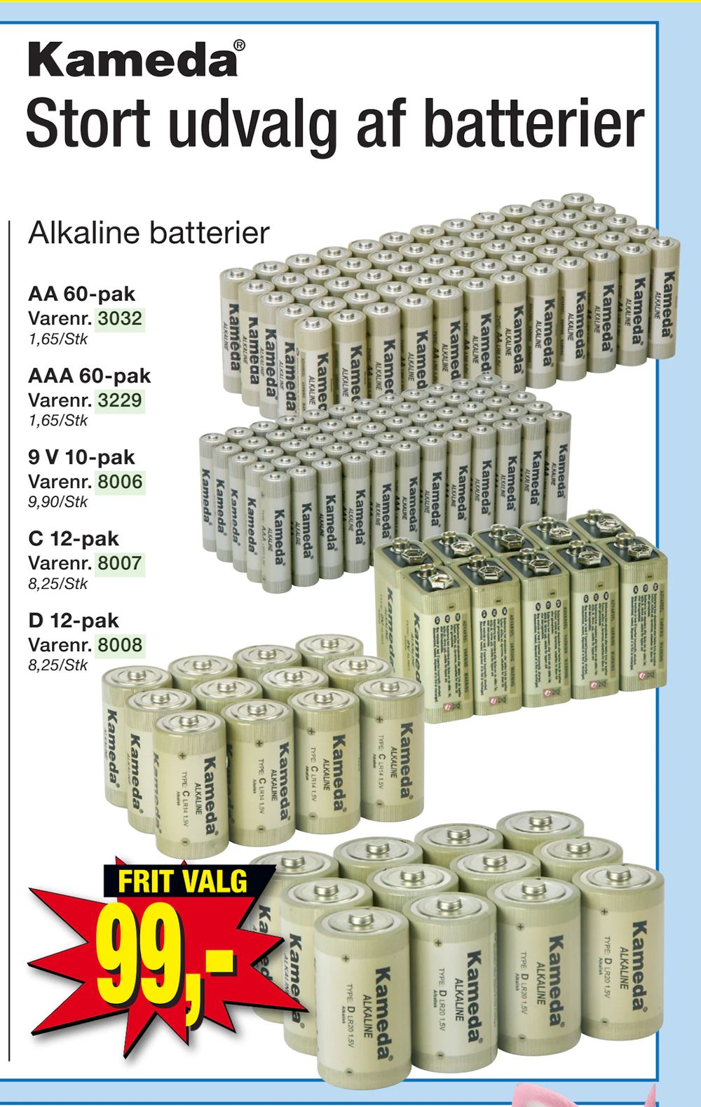 Tilbud på Alkaline batterier fra Harald Nyborg til 99 kr.