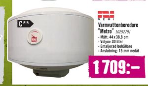 Varmvattenberedare ”Metro"
