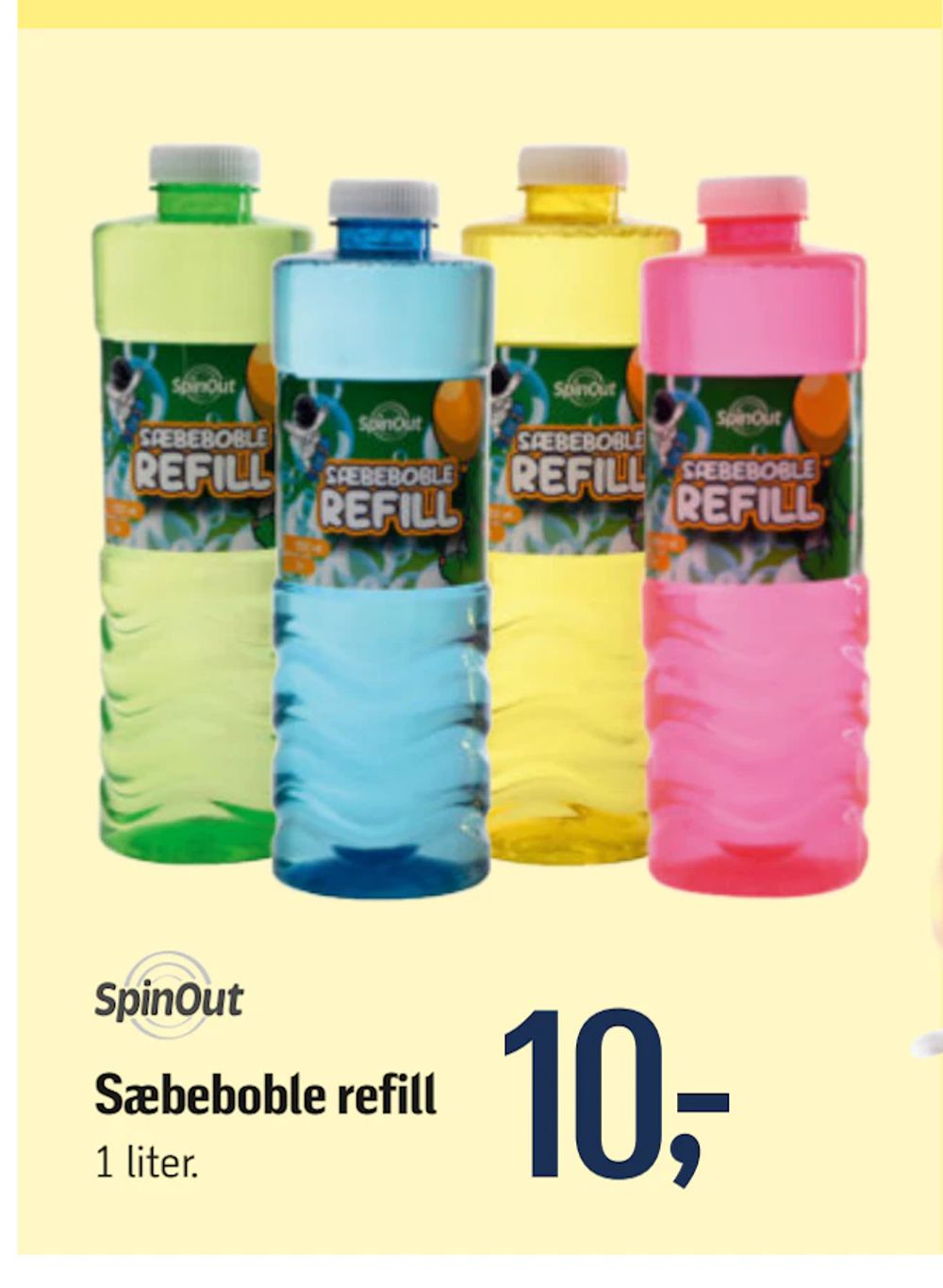Tilbud på Sæbeboble refill fra føtex til 10 kr.