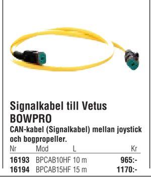 Signalkabel till Vetus BOWPRO