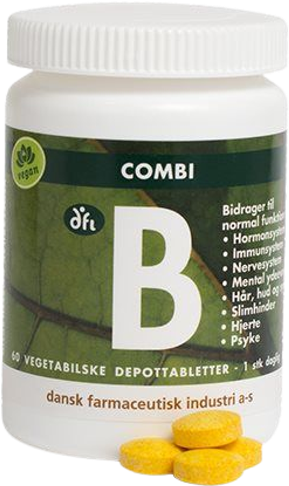 Tilbud på Combi B depottablet (Grønne dfi vitaminer) fra Helsam til 135 kr.