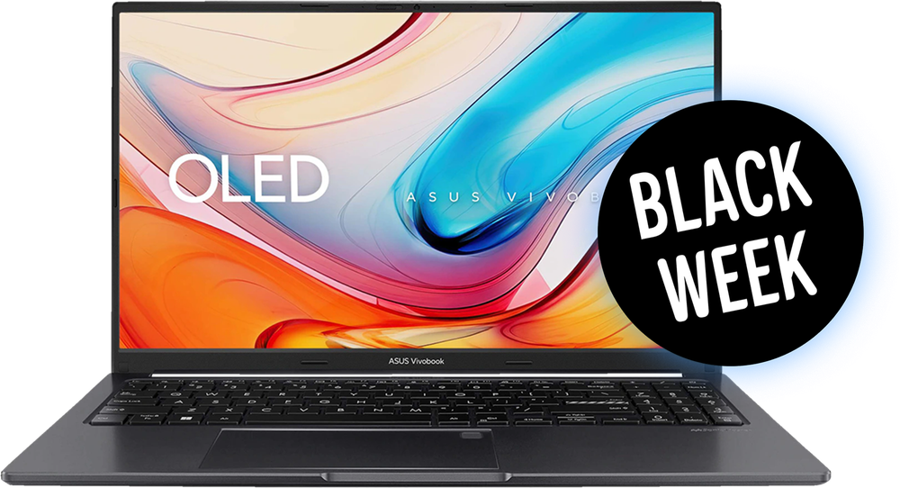 Tilbud på Asus Vivobook i7-12/16/512/OLED 15,6" bærbar computer fra Elgiganten til 4.799 kr.