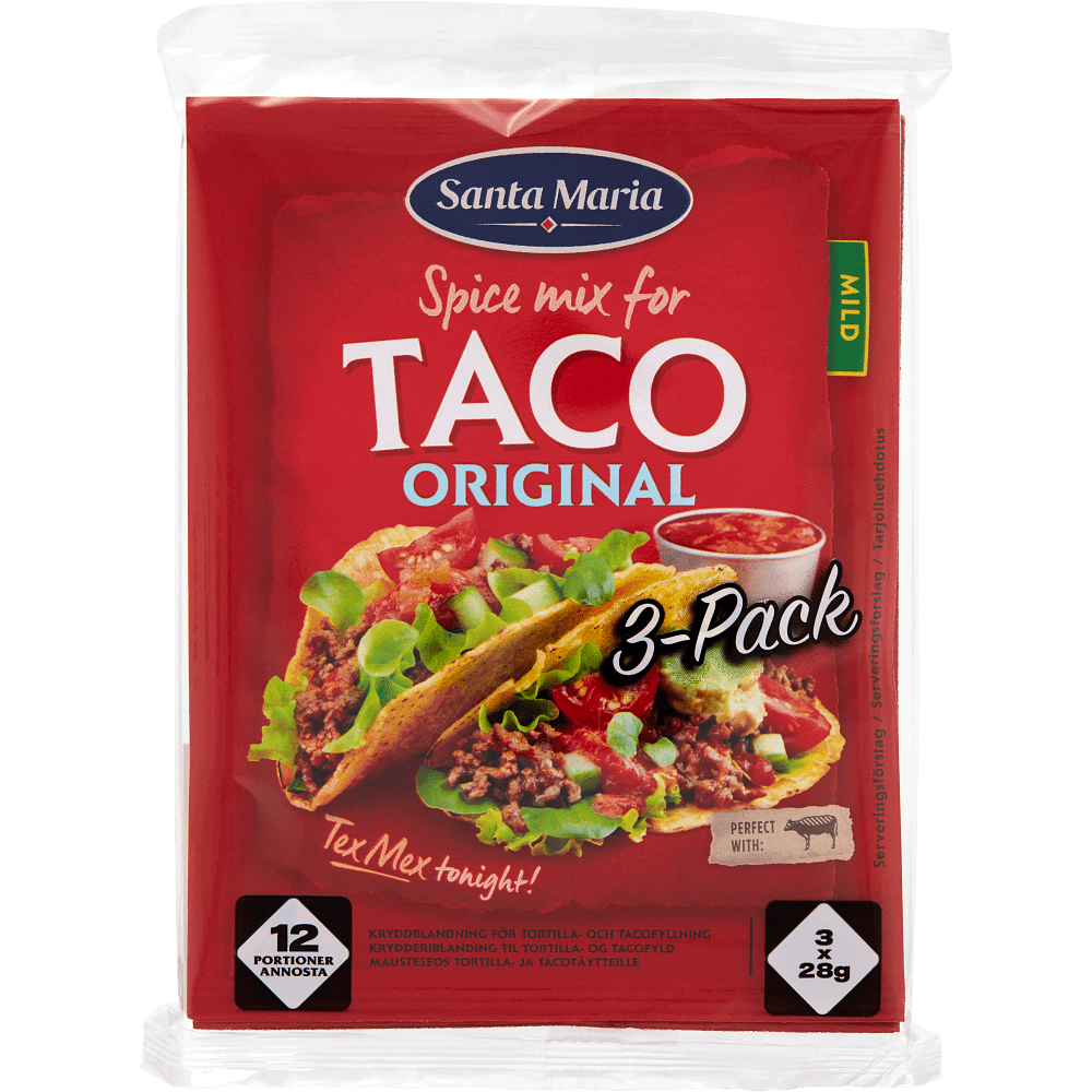 Erbjudanden på Taco kryddmix 3-pack från ICA Maxi Stormarknad för 25 kr