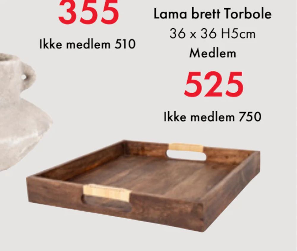 Tilbud på Lama brett Torbole fra Fagmøbler til 750 kr