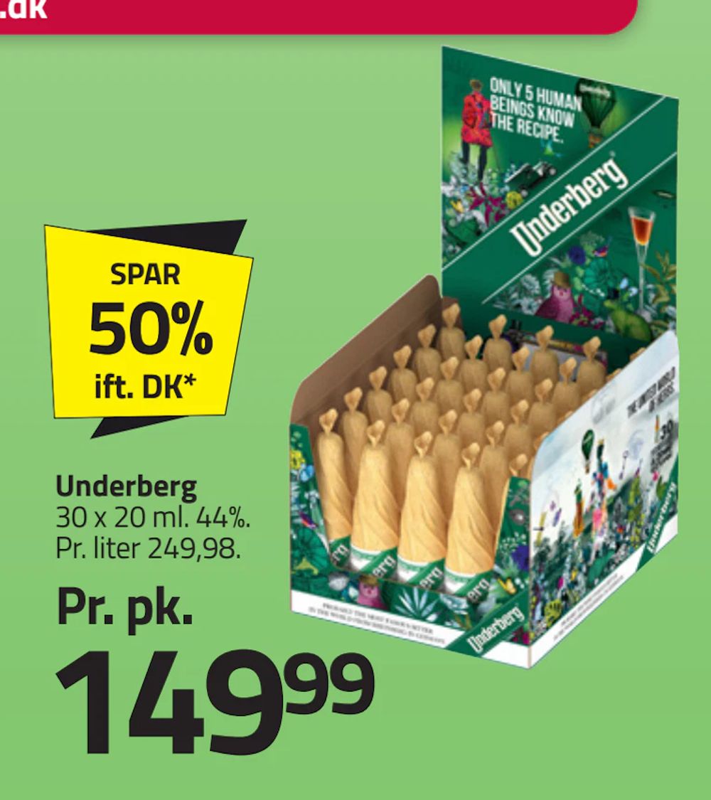 Tilbud på Underberg fra Fleggaard til 149,99 kr.