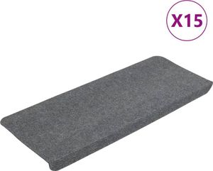 vidaXL selvklæbende trappemåtter 15 stk. 65x24,5x3,5 cm grå