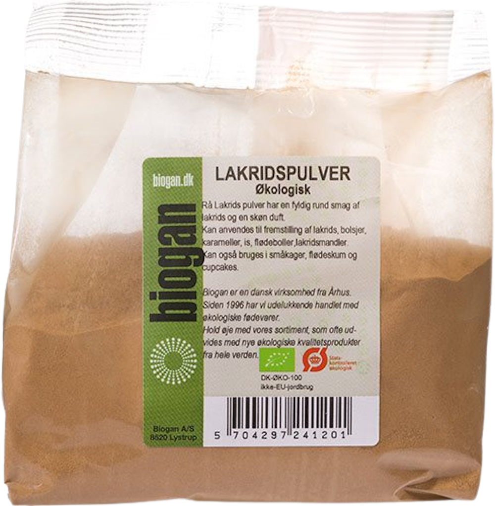 Tilbud på Lakridspulver Øko (Biogan) fra Helsam til 62,95 kr.