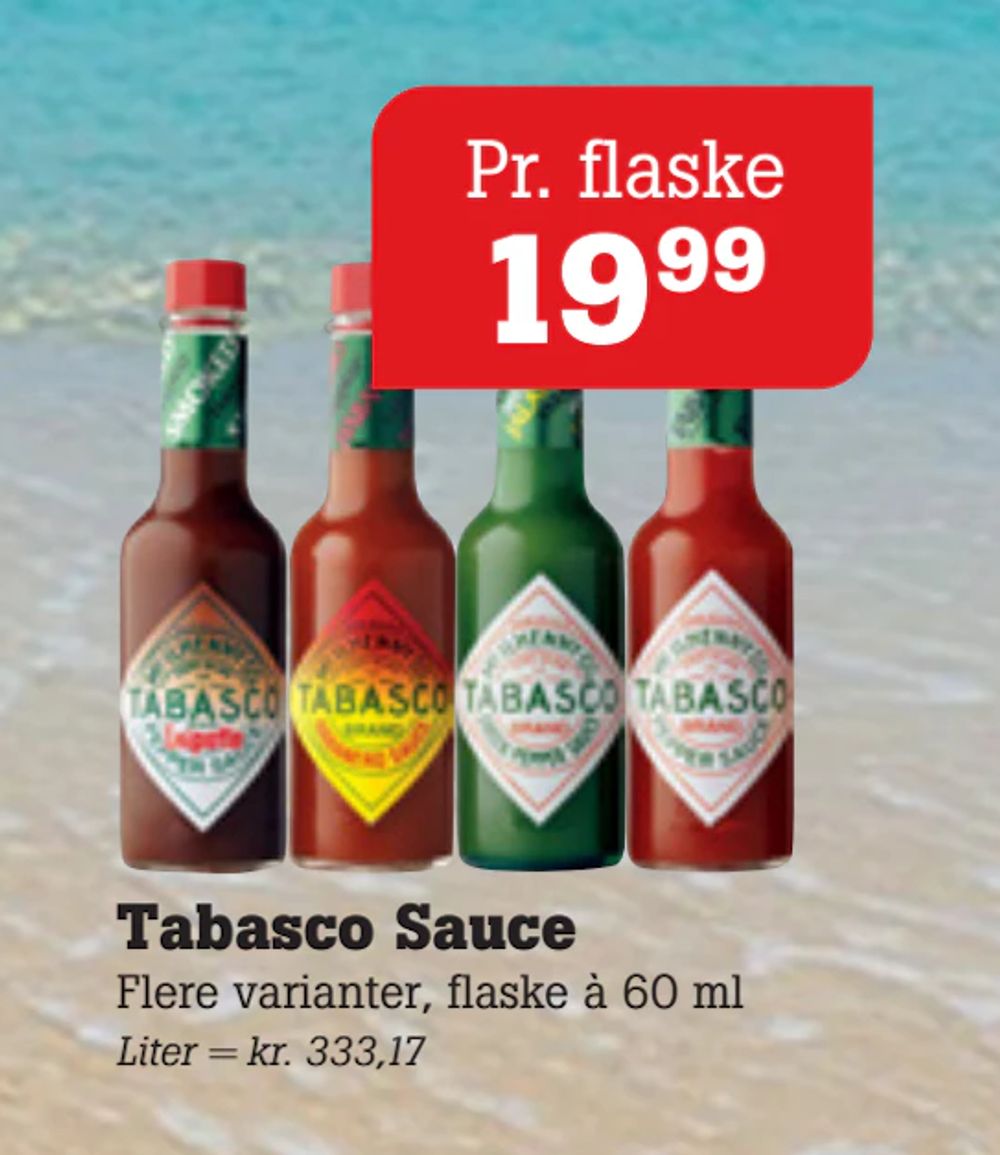Tilbud på Tabasco Sauce fra Poetzsch Padborg til 19,99 kr.