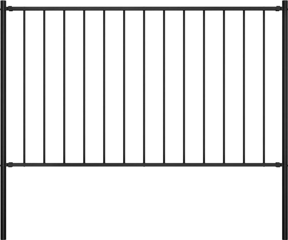 Erbjudanden på vidaXL Staketpanel med stolpar pulverlackerat stål 1,7x1,25 m svart från vidaXL.se för 942 kr