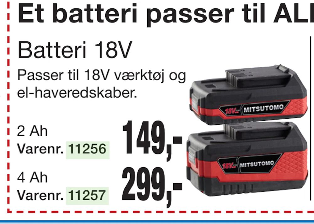 Tilbud på Batteri 18V fra Harald Nyborg til 149 kr.